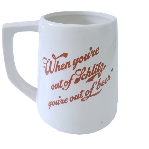 1970s Out of Schlitz Large 2 Liter Beer Mug Cream, Rug Vintage - Picture 2 of 4